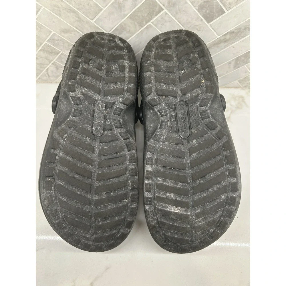 Crocs Dual Clogs Mens Size 8 Black Faux Fur Lined Classic Slip On‎ Winter